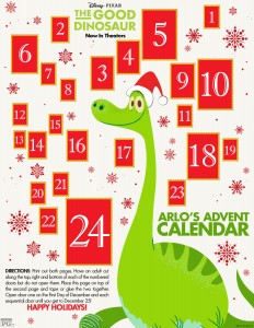The Good Dinosaur Paper Advent calendar