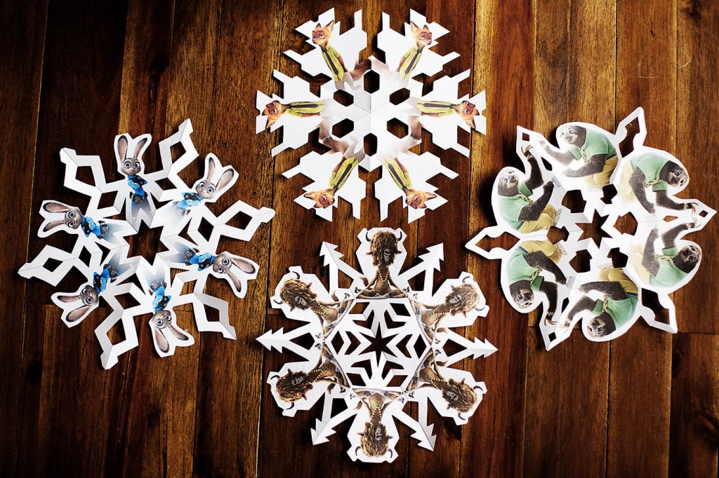 Free printable Zootopia Snowflakes