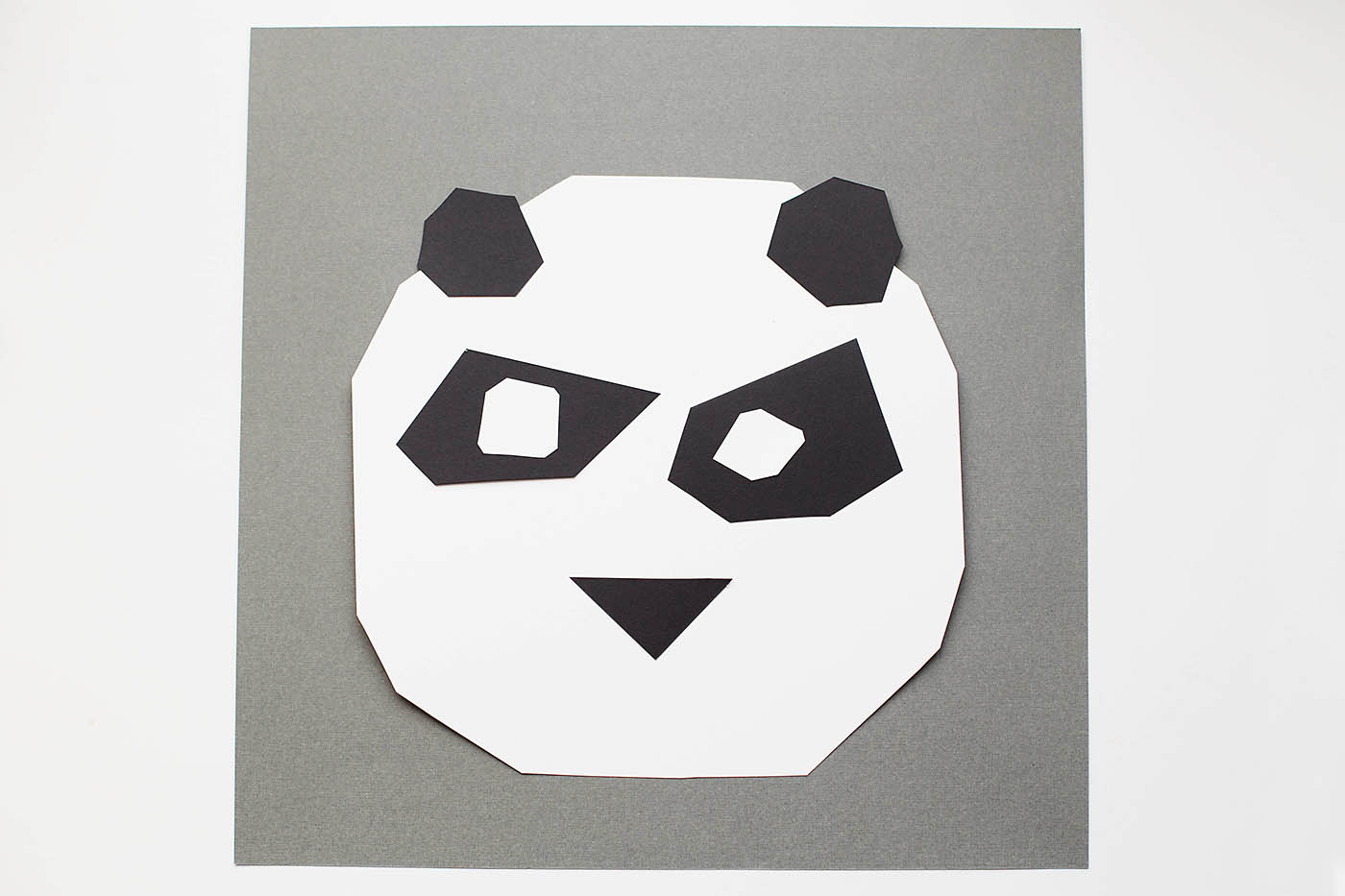 Geometric panda art inspired by Kung Fu Panda - make Po out of easy to cut shapes!