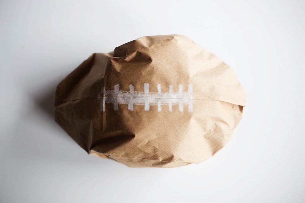 Paper bag football craft for kids