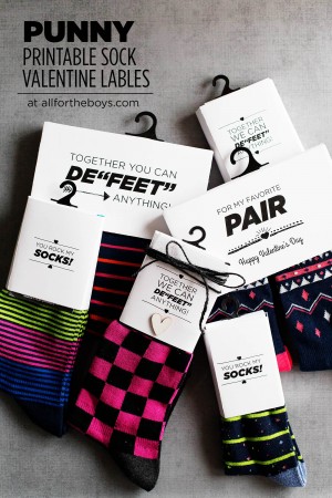 Punny Printable Sock Labels for Valentine's Day — All for the Boys