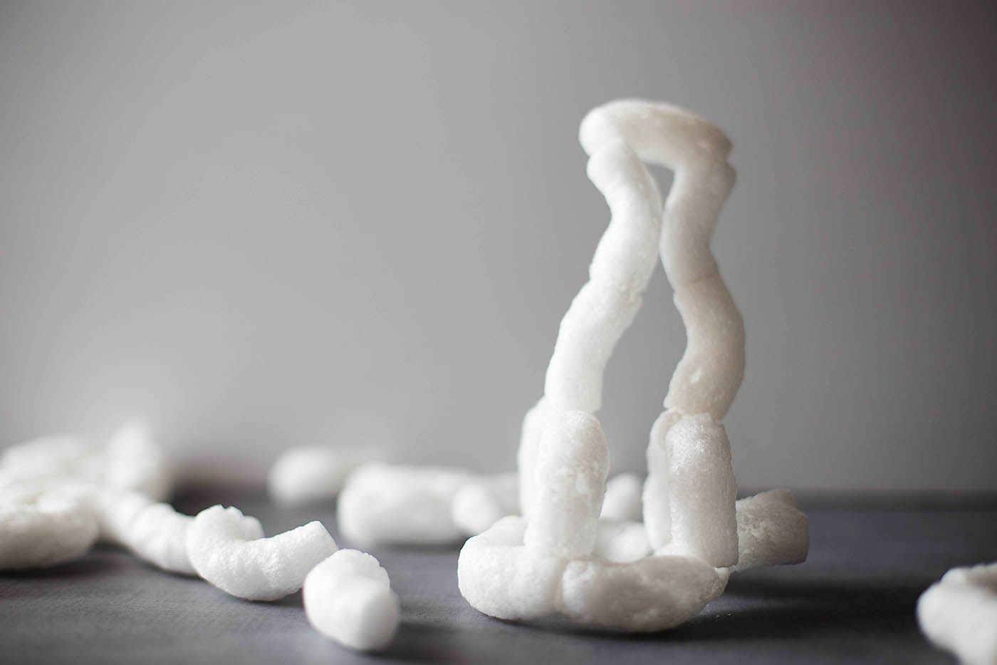 Building with biodegradable packing peanuts - great idea!