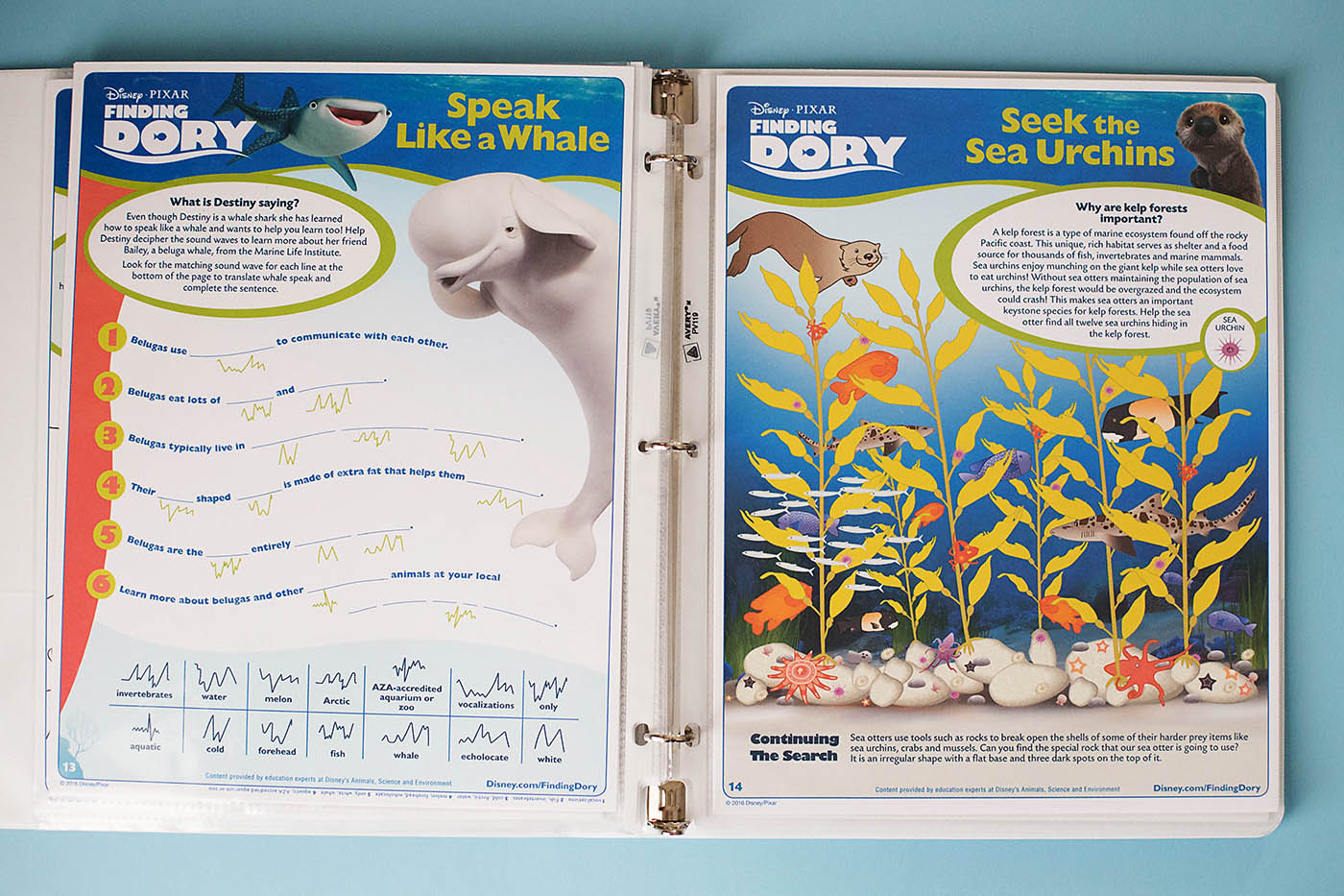 Finding Dory printable educational activity book
