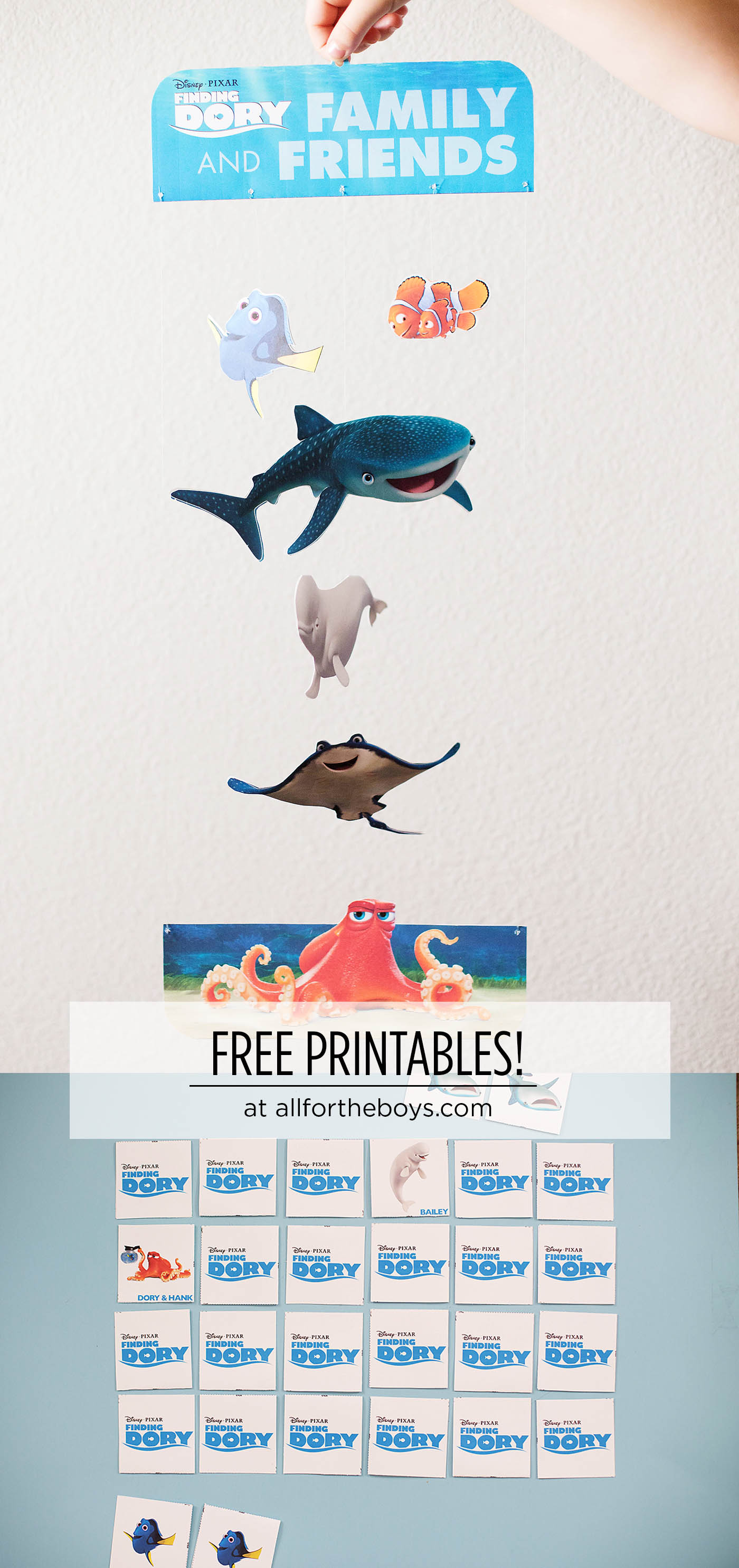 Finding Dory printable mobile and matching game