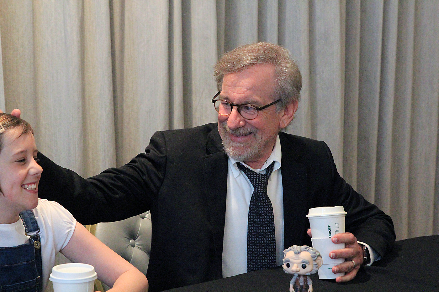 Ruby Barnhill and Steven Spielberg