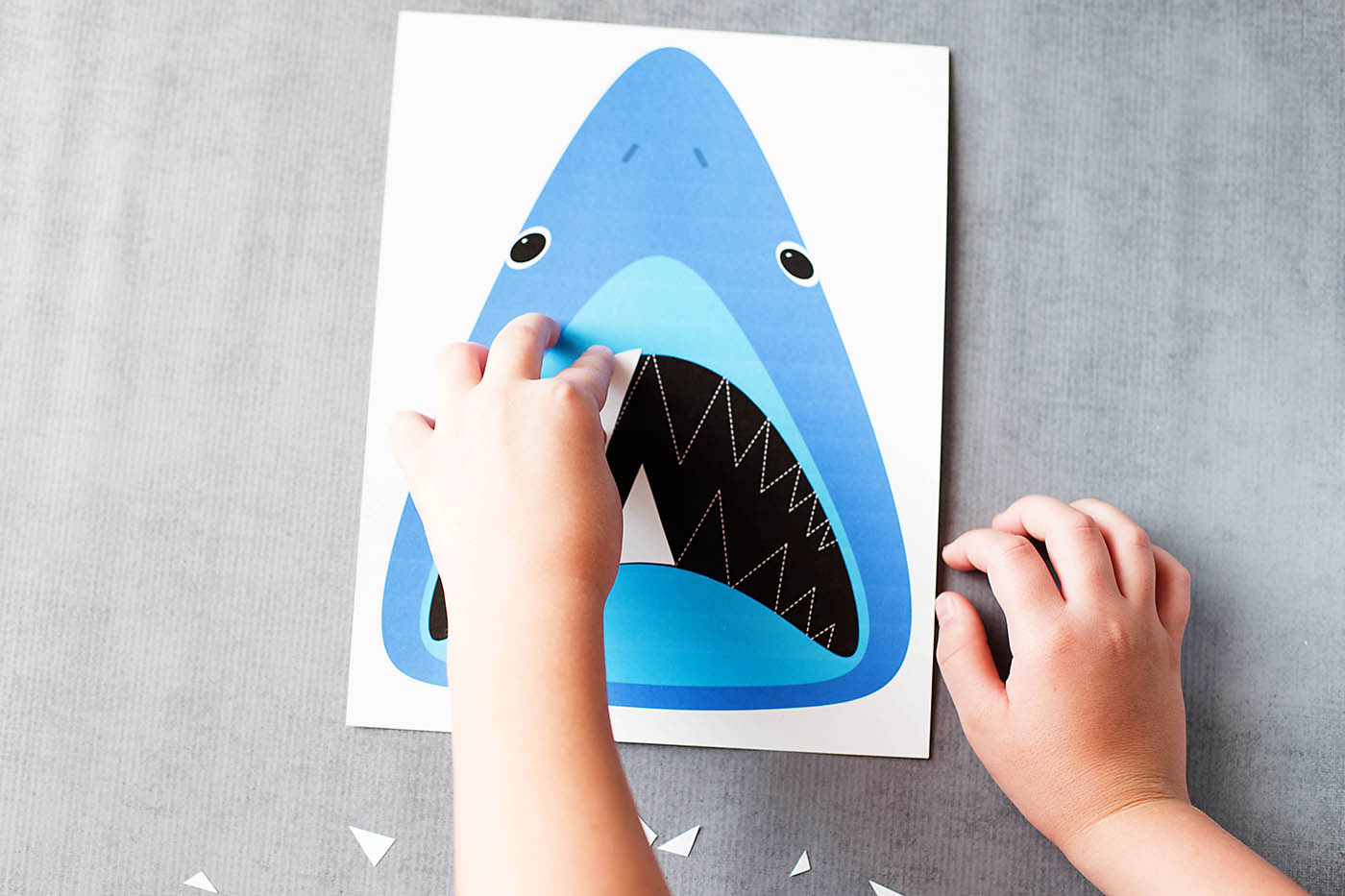 Printable shark tooth puzzle game, fun for a shark party or just an every day boredom buster