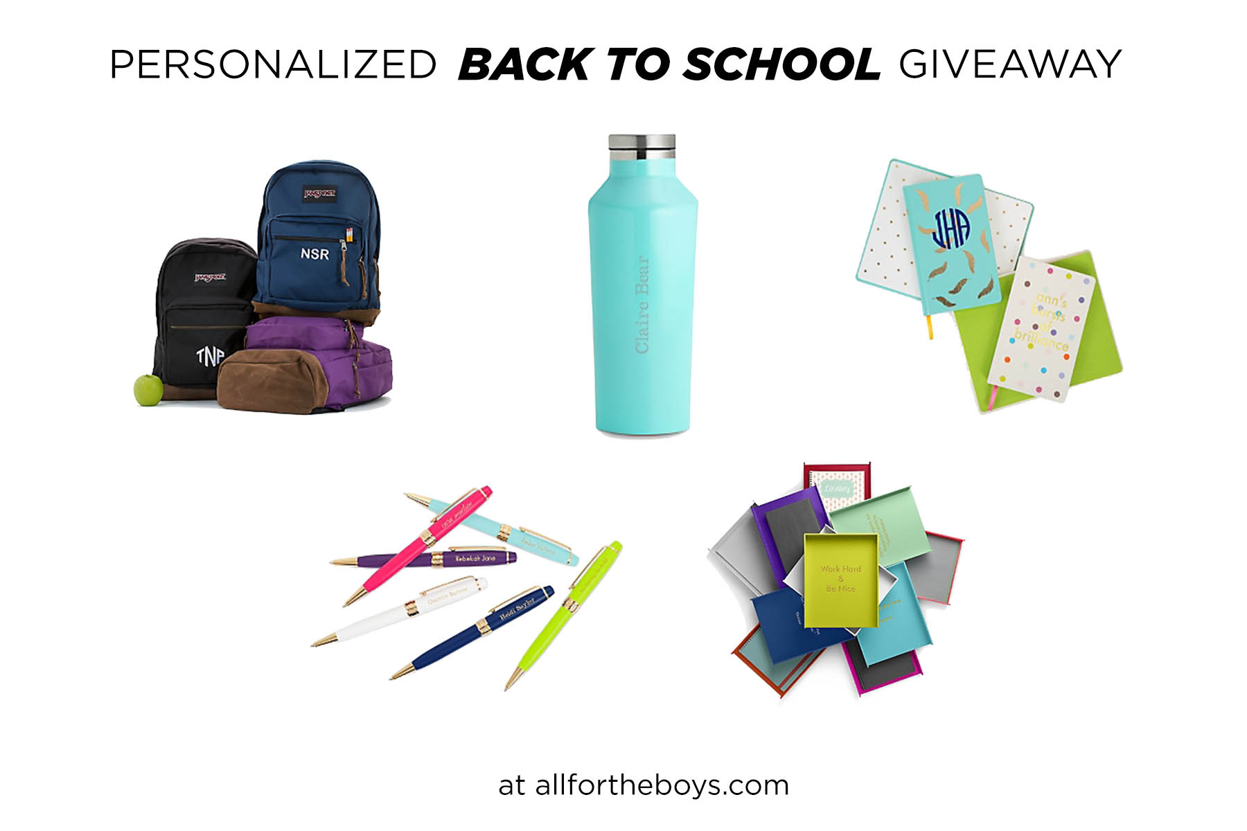 Personalized back to school giveaway!