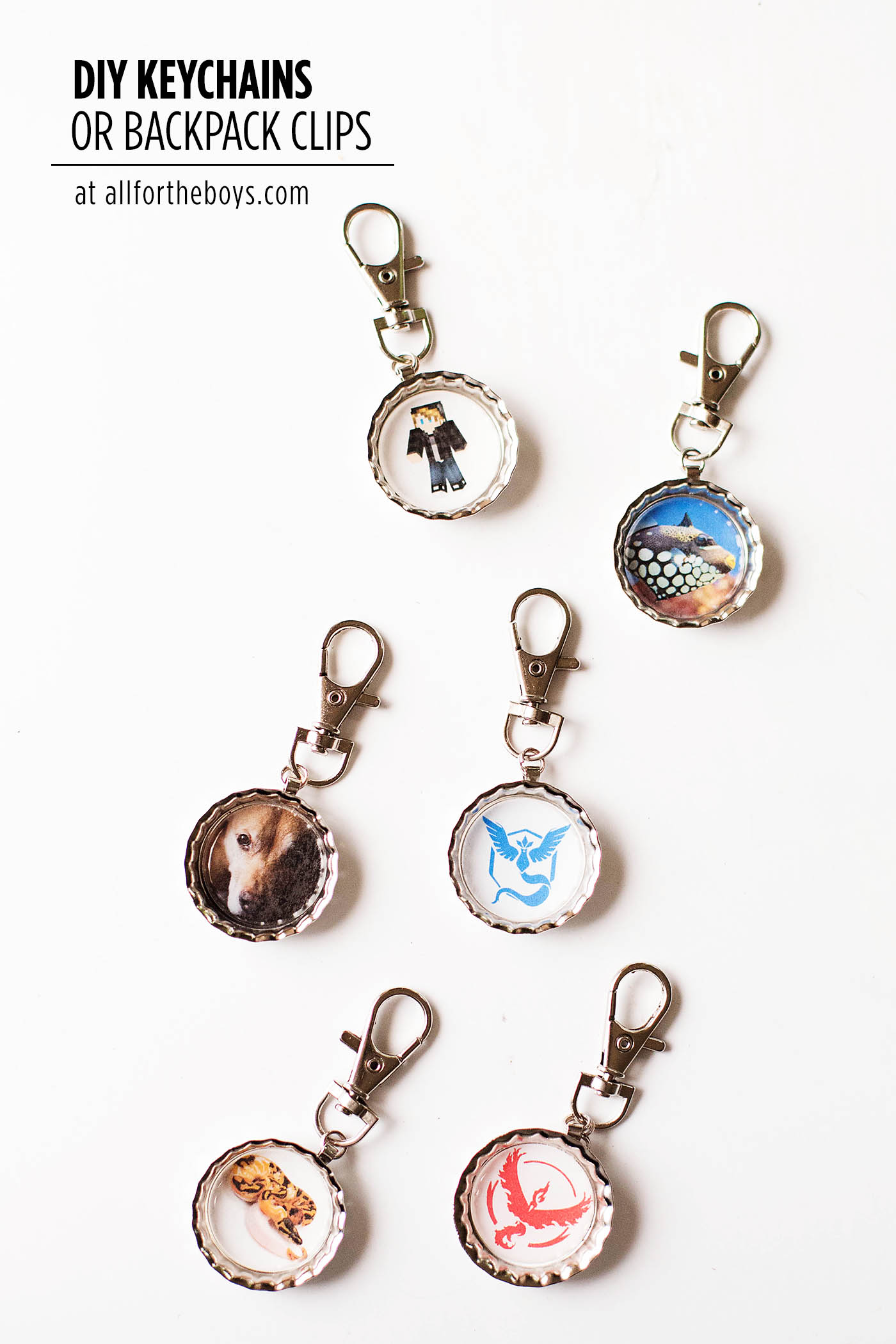 DIY backpack tags or keychains