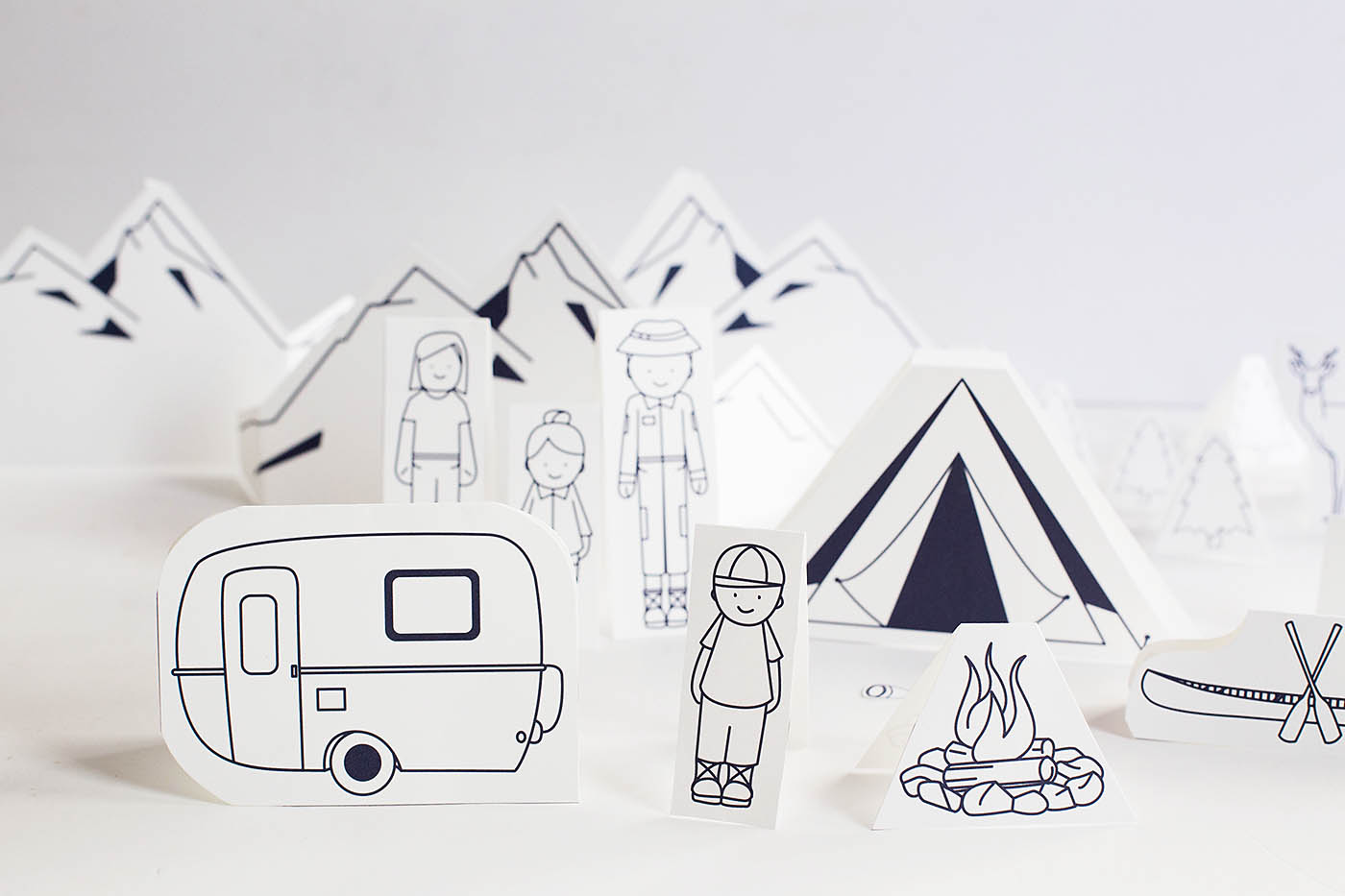 Let's Go Camping - printable play set