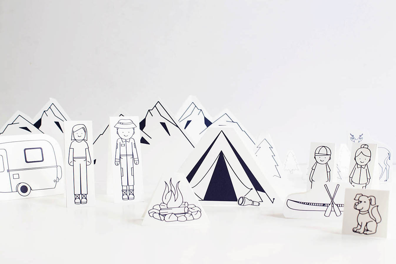 Let's Go Camping - printable play set