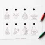 Free printable coloring (or blank) gift tags