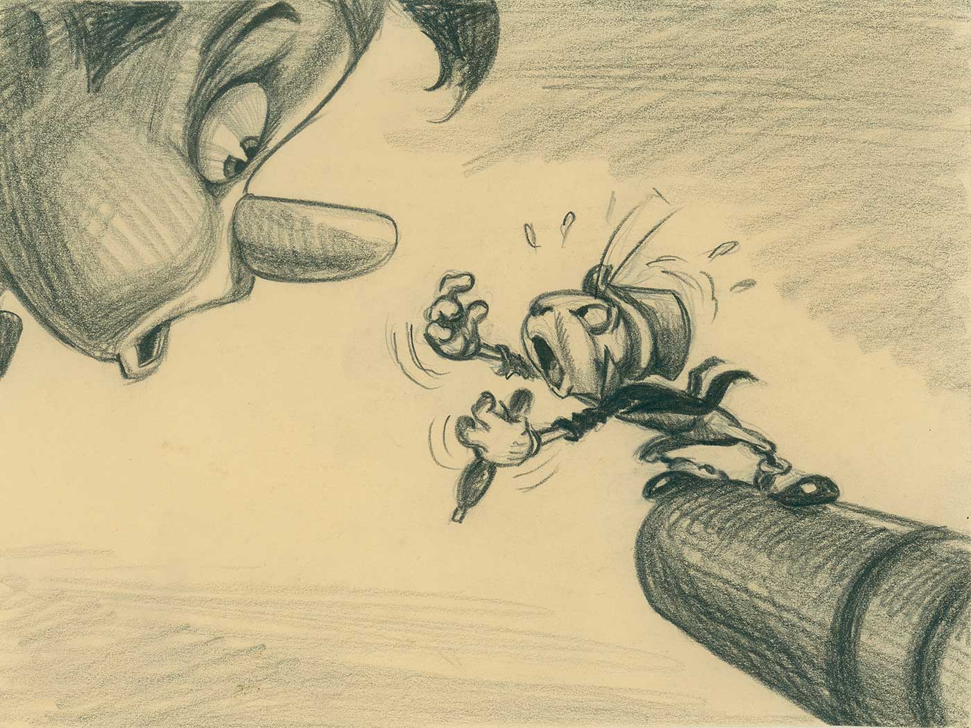 Disney Studio Artist, Pinocchio visual development, pencil on paper; collection of The Walt Disney Family Foundation, gift of Ron and Diane Miller, © Disney