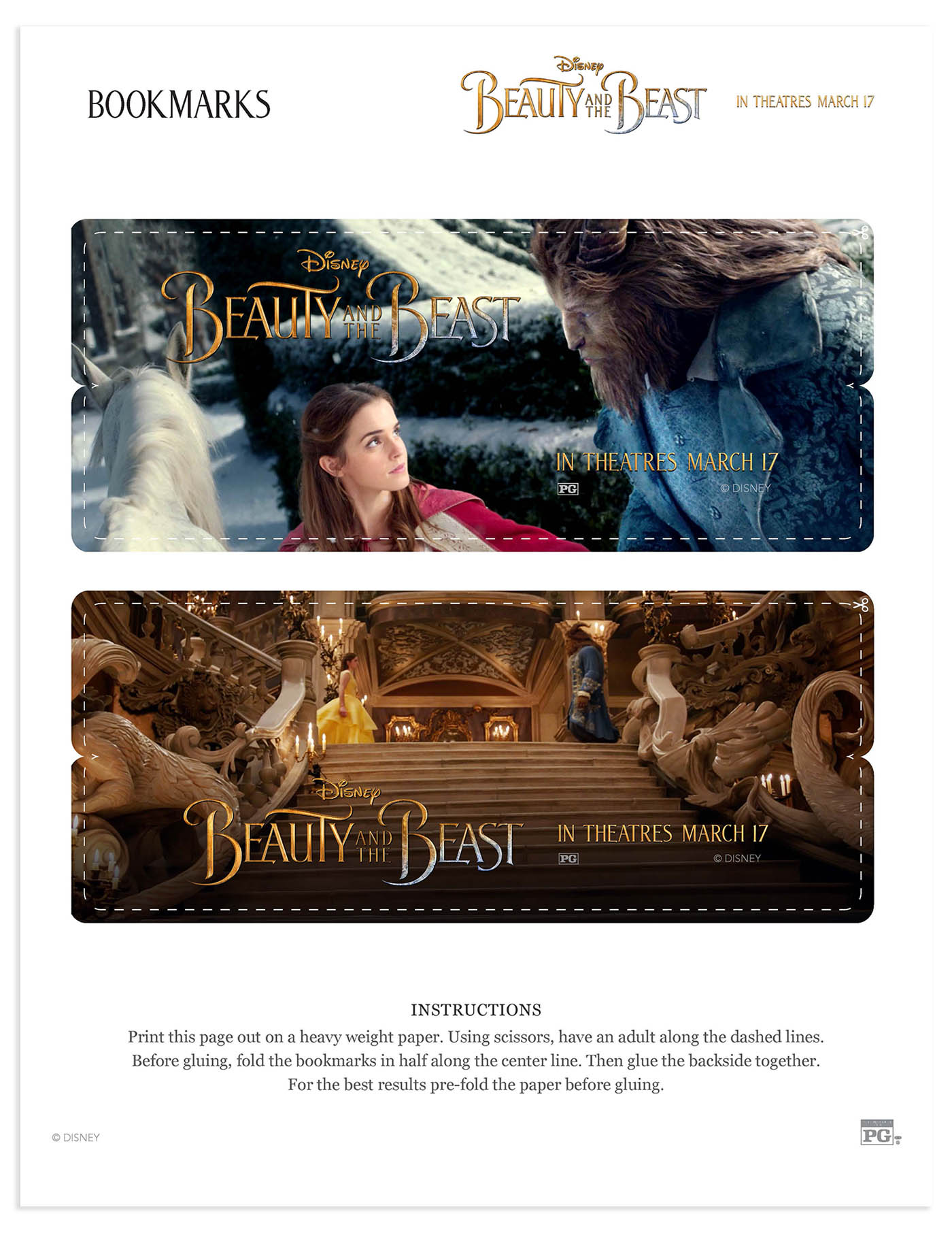 Beauty and the Beast printable coloring pages and activities