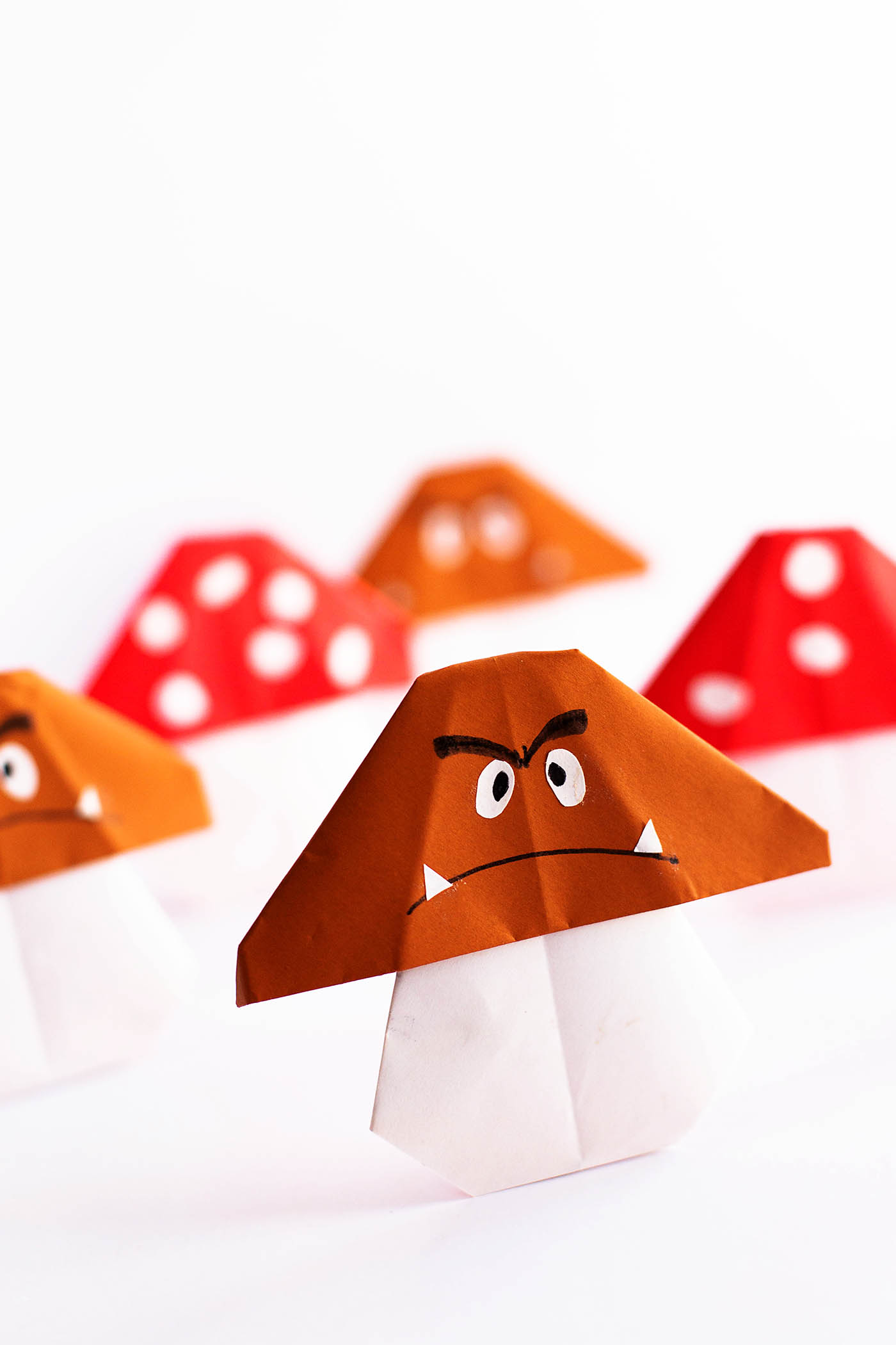 Easy Mario Mushroom origami craft