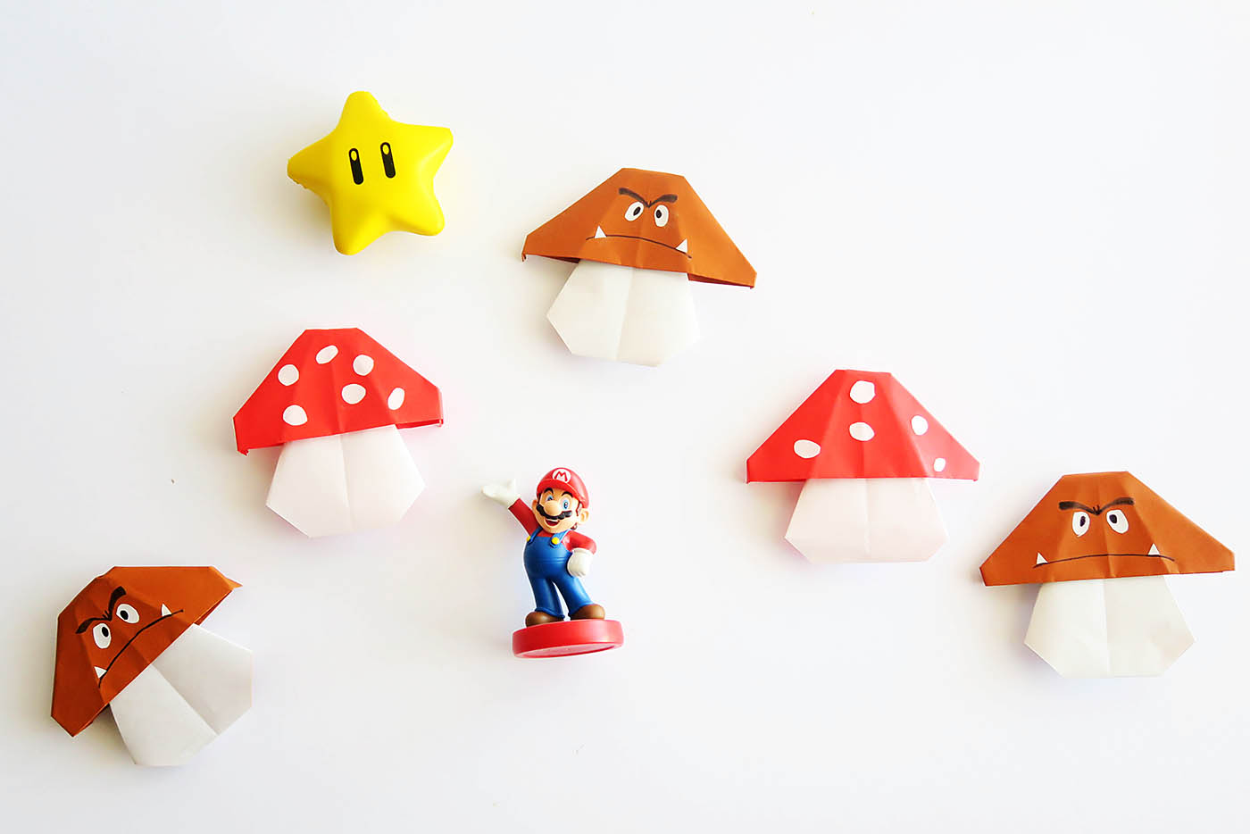 Easy Mario Mushroom origami craft