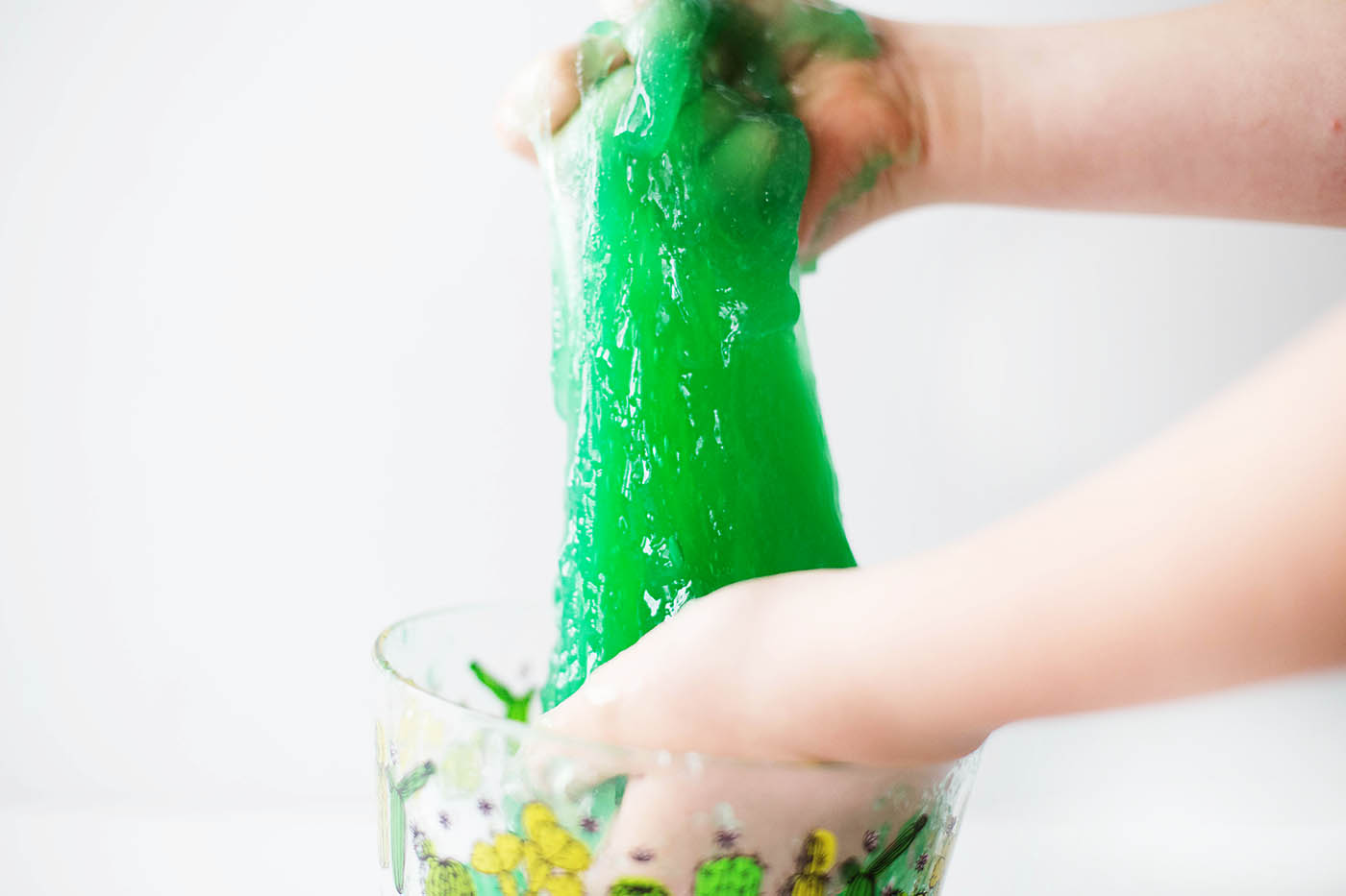 An easy and safe slime recipe using only 3 food safe ingredients. Nice and slimy, sticky and stretchy!