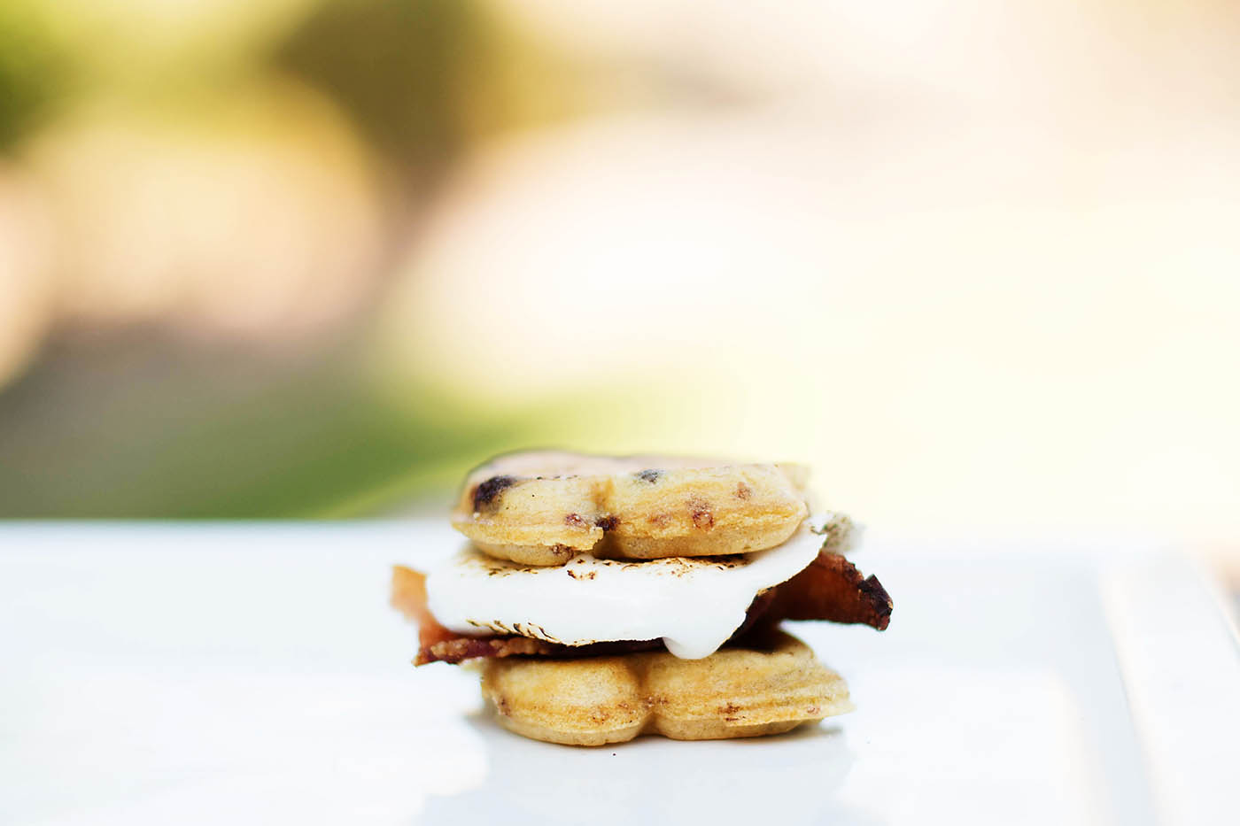 Bacon S'mores with Eggo Choco-Toast - SO good and no hard cookie/cracker to crumble all over the place