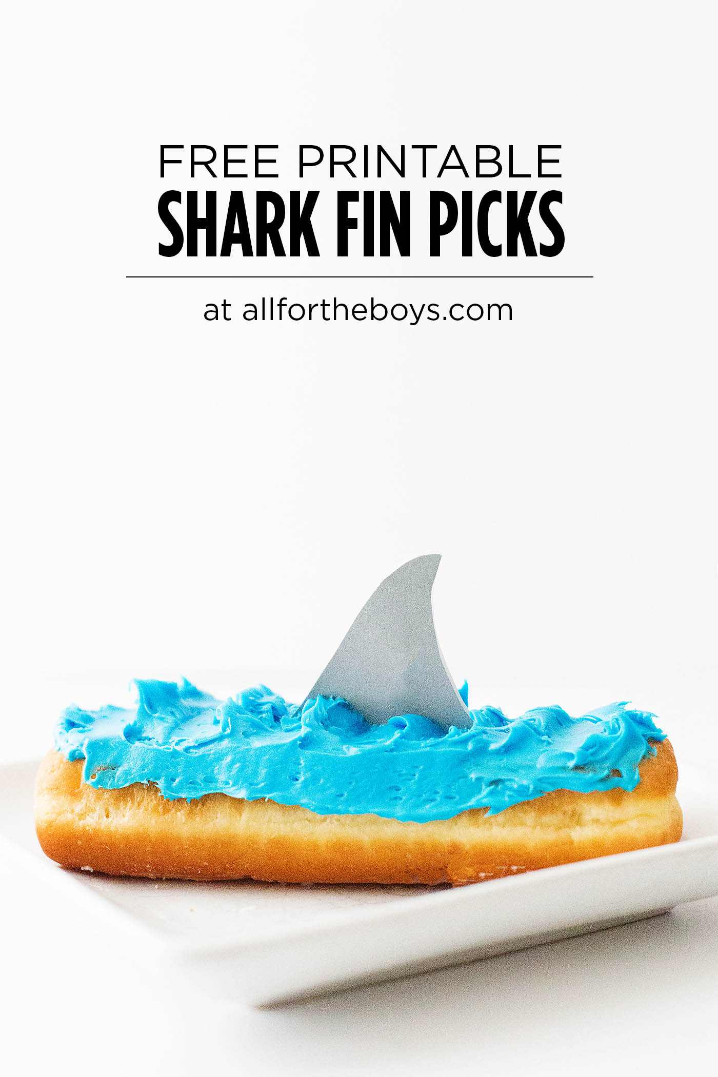 Free printable shark fin pick perfect for your shark lover and to celebrate Shark Week!