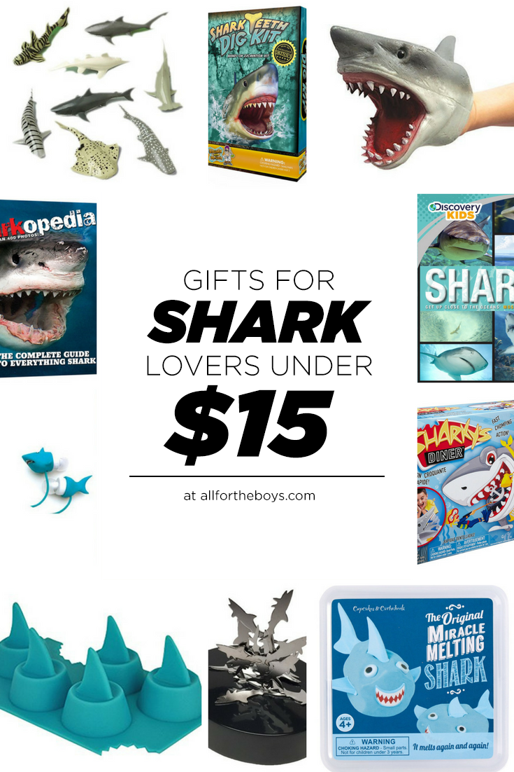 Gift ideas for shark lovers that are under $15 - perfect for Shark week!