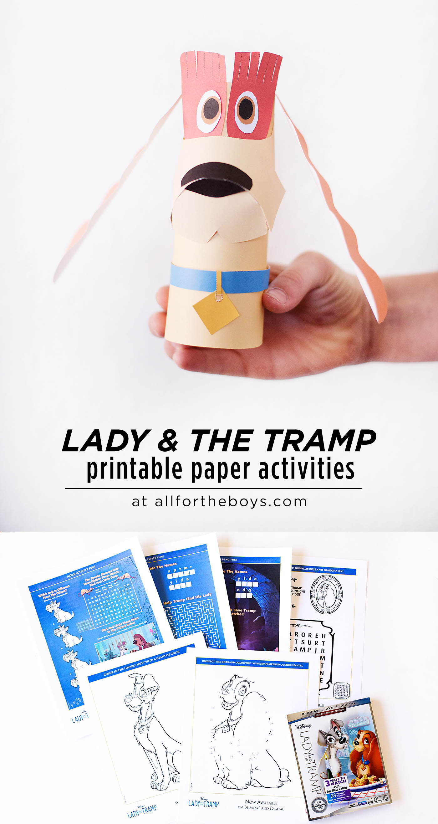 Lady and the Tramp printable paper activities