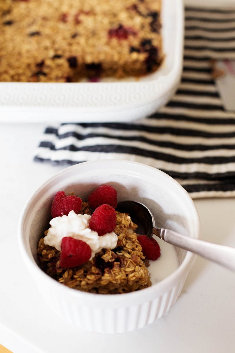 Easy Baked Berry Oatmeal (with Cottage Cheese) — All for the Boys