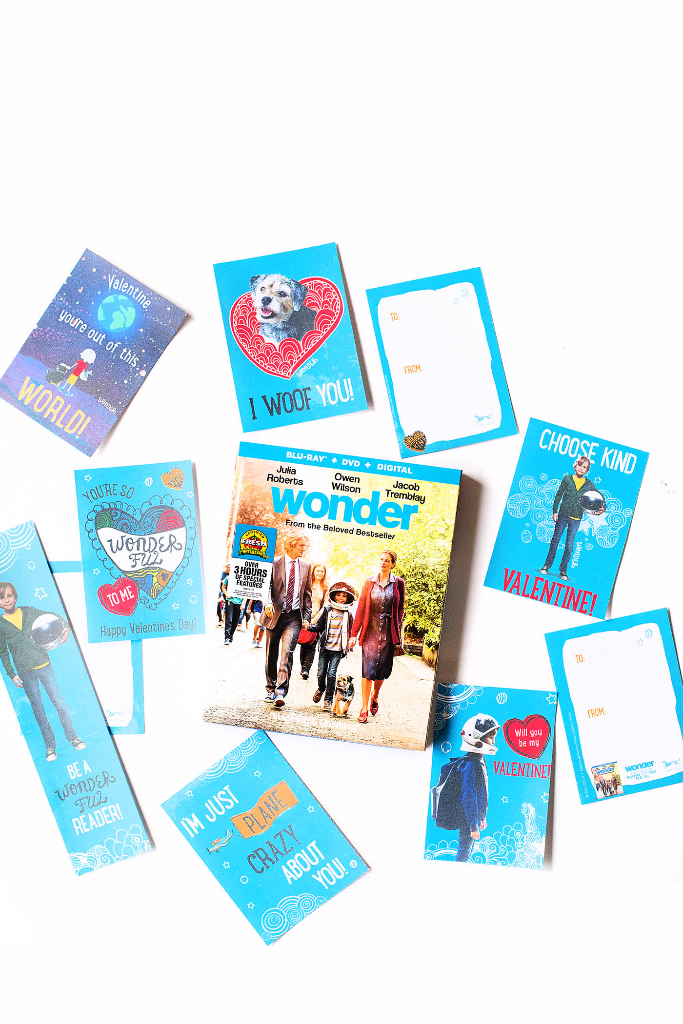 Wonder printable Valentines or activities - for teachers or at home!