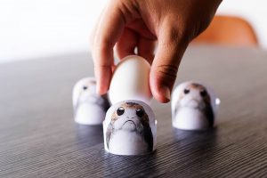 Super cute and easy Porg Easter Egg holders. The easiest and cutest way to decorate eggs for Star Wars lovers!