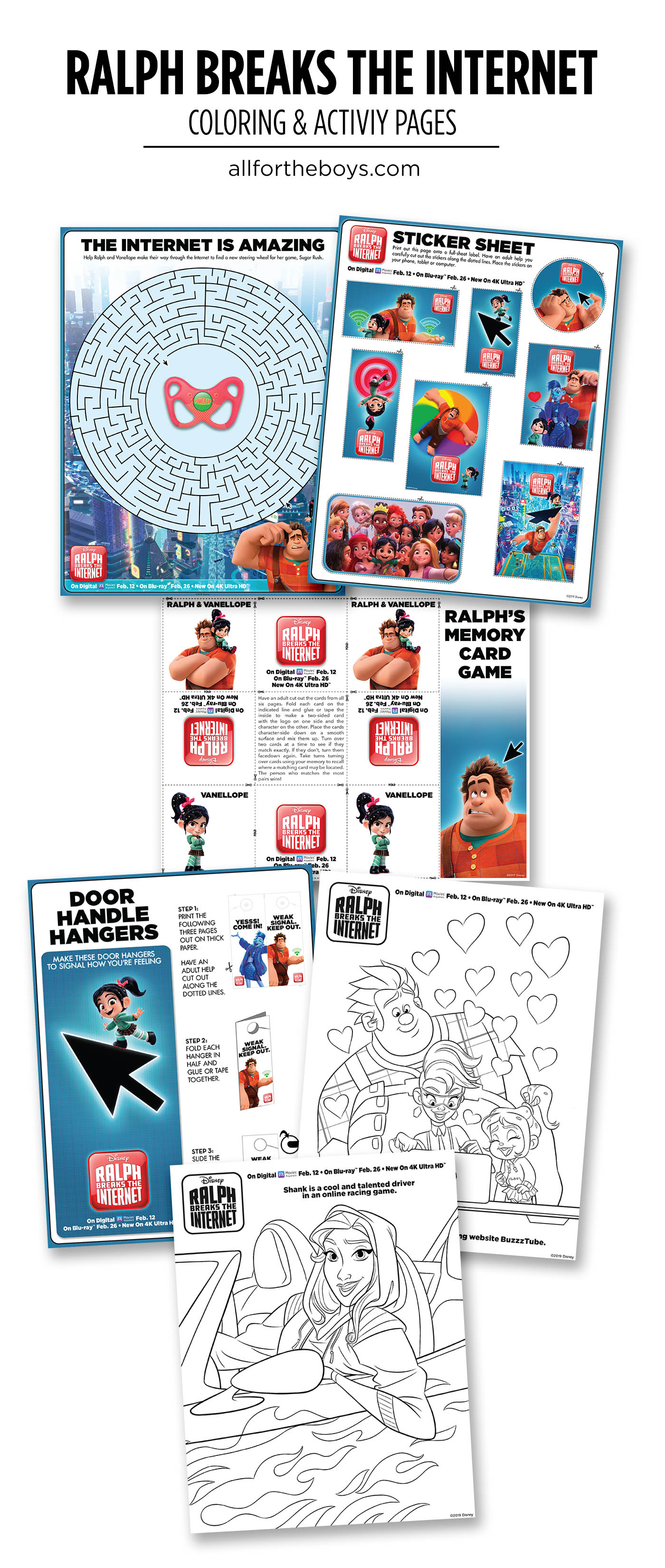 Ralph Breaks the Internet coloring and activity pages