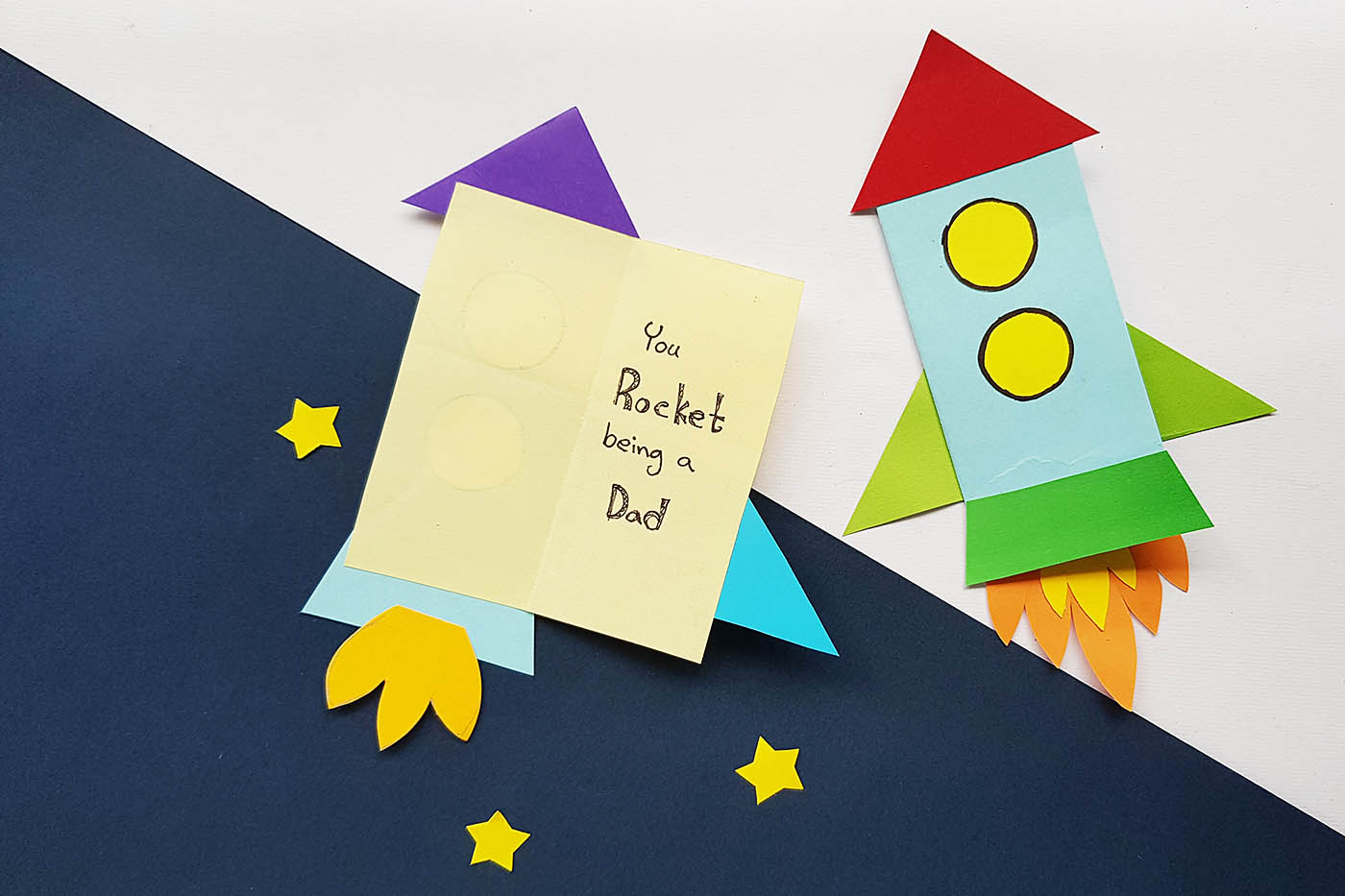 DIY Punny Rocket Father's Day Card - You Rock-et Being a Dad