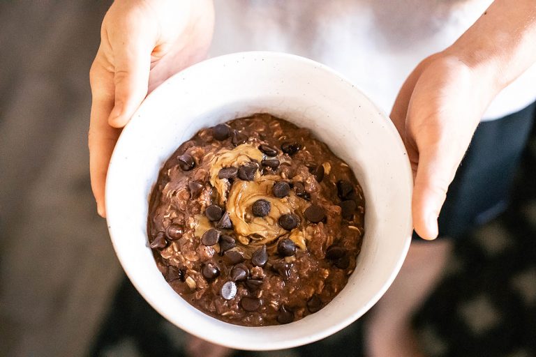 Microwave Chocolate Peanut Butter Protein Oats — All for the Boys
