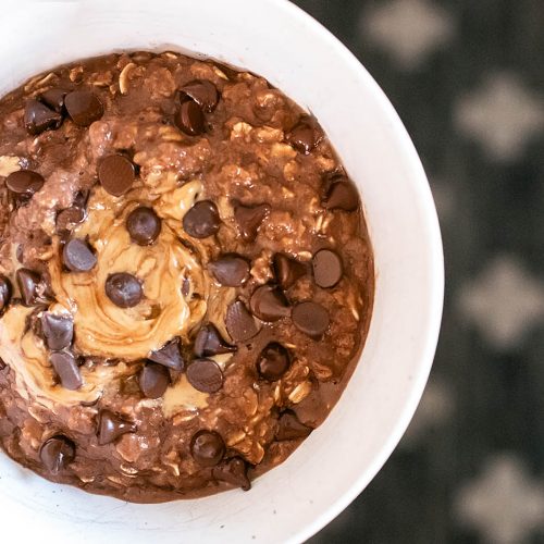 Microwave Chocolate Peanut Butter Protein Oats — All for the Boys